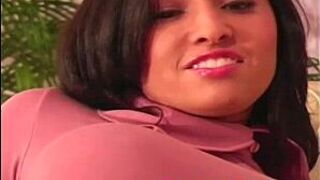 Sexy busty babe in nylon panties porn video